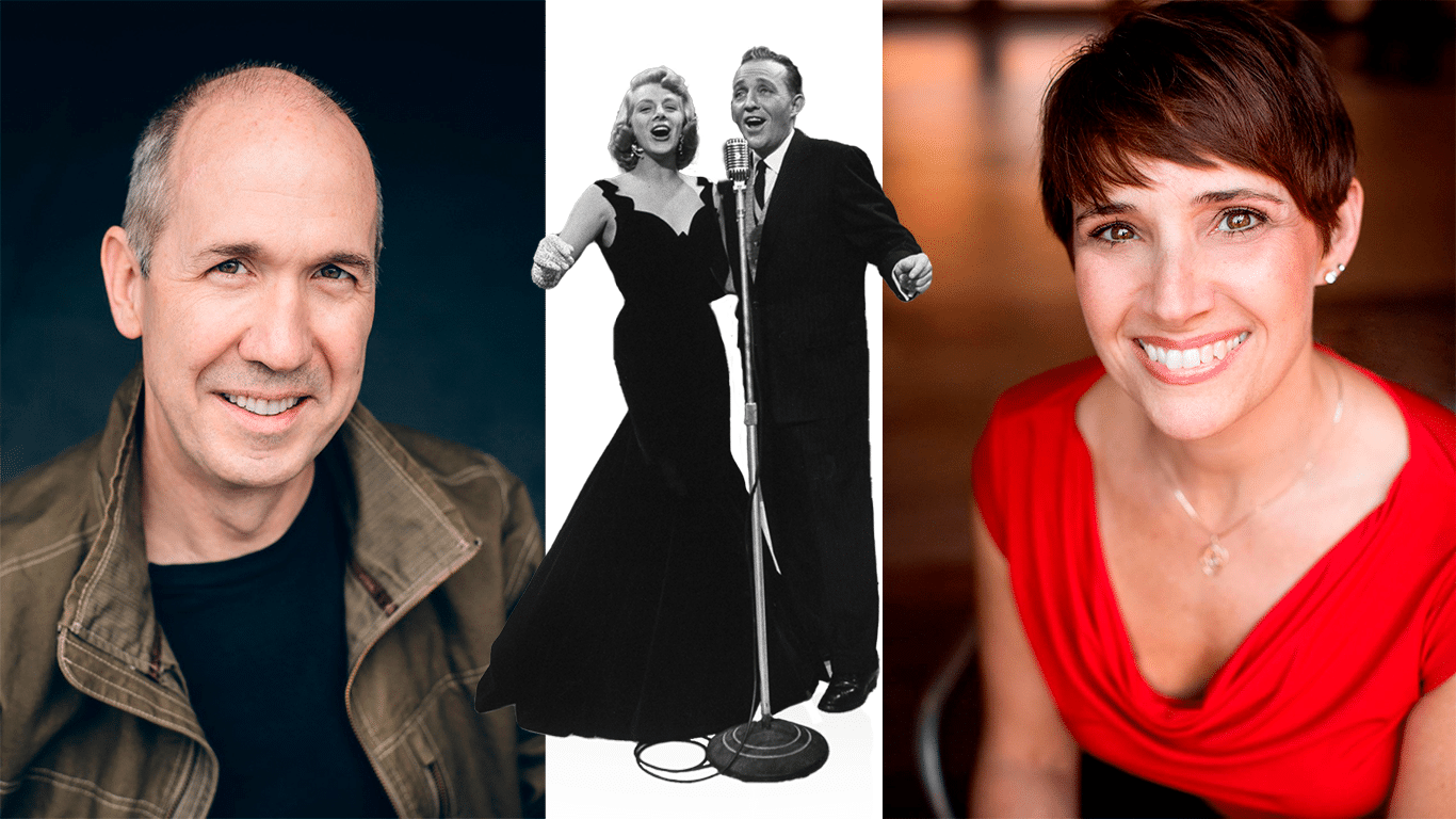 Brian Runbeck and Shana Bousard images with Rosemary Clooney and Bing Crosby image in the center