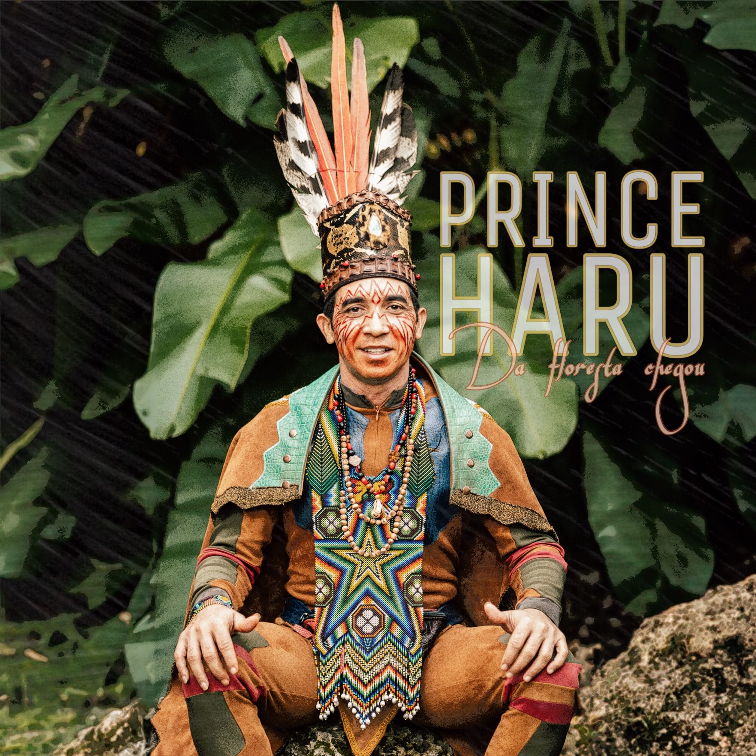 Prince Haru smiles in Kuntanawa beaded adornments and a feather crown
